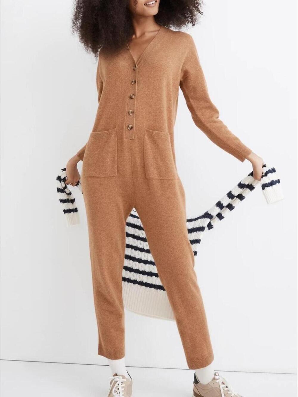 Madewell Cashmere Button Front Jumpsuit